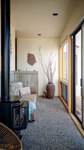 Preview wallpaper fireplace, sofa, vase, interior