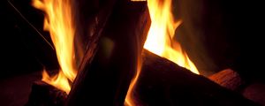 Preview wallpaper firewood, flame, fire, dark