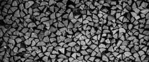 Preview wallpaper firewood, logs, wood, texture, black and white