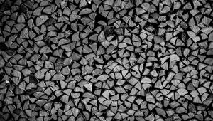 Preview wallpaper firewood, logs, wood, texture, black and white