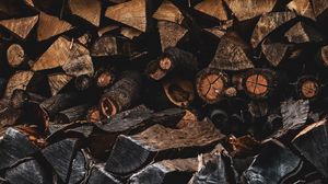 Preview wallpaper firewood, texture, wooden, wood