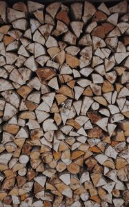 Preview wallpaper firewood, wooden, woodpile, warehouse