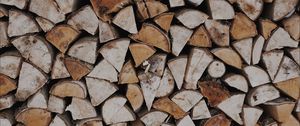 Preview wallpaper firewood, wooden, woodpile, warehouse
