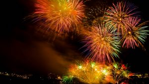 Preview wallpaper fireworks, colorful, sparks, night