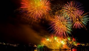 Preview wallpaper fireworks, colorful, sparks, night