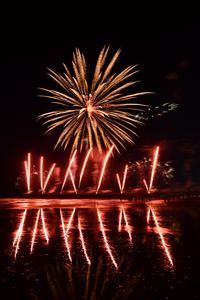 Preview wallpaper fireworks, explosion, sparks, light, dark, red