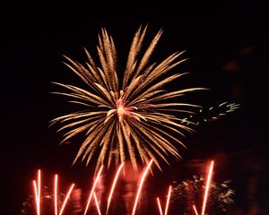 Preview wallpaper fireworks, explosion, sparks, light, dark, red