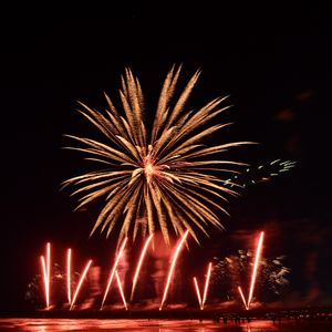 Preview wallpaper fireworks, explosion, sparks, light, dark, red