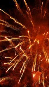 Preview wallpaper fireworks, explosion, sparks, smoke, red, dark
