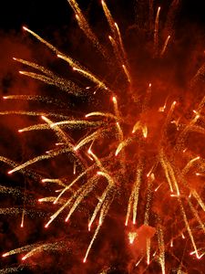 Preview wallpaper fireworks, explosion, sparks, smoke, red, dark