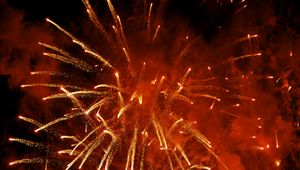 Preview wallpaper fireworks, explosion, sparks, smoke, red, dark