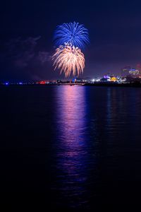 Preview wallpaper fireworks, explosions, sparks, light, purple, dark