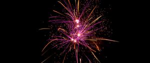 Preview wallpaper fireworks, holiday, sparks, night, purple