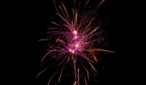 Preview wallpaper fireworks, holiday, sparks, night, purple