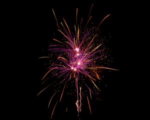 Preview wallpaper fireworks, holiday, sparks, night, purple