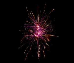 Preview wallpaper fireworks, holiday, sparks, night, purple