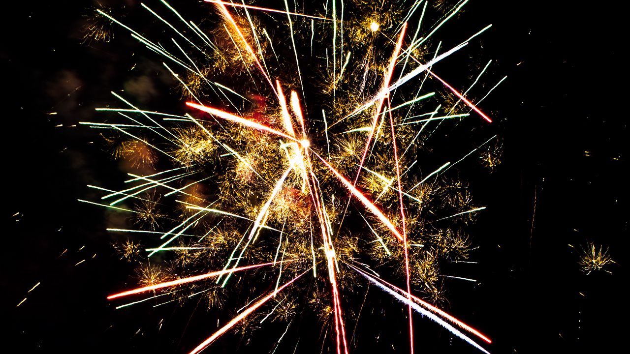 Wallpaper fireworks, lights, dark, holiday