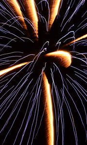 Preview wallpaper fireworks, lights, long exposure, dark