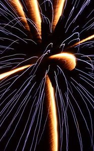 Preview wallpaper fireworks, lights, long exposure, dark