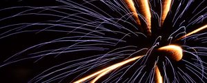 Preview wallpaper fireworks, lights, long exposure, dark
