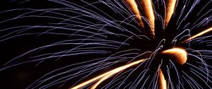 Preview wallpaper fireworks, lights, long exposure, dark