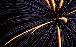Preview wallpaper fireworks, lights, long exposure, dark