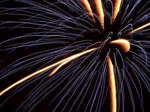 Preview wallpaper fireworks, lights, long exposure, dark