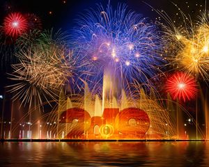 Preview wallpaper fireworks, new year, 2019, celebration