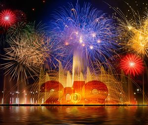 Preview wallpaper fireworks, new year, 2019, celebration