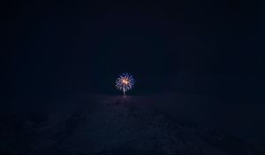 Preview wallpaper fireworks, night, mountains, darkness, dark
