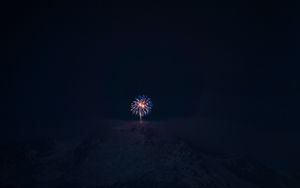 Preview wallpaper fireworks, night, mountains, darkness, dark