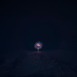 Preview wallpaper fireworks, night, mountains, darkness, dark