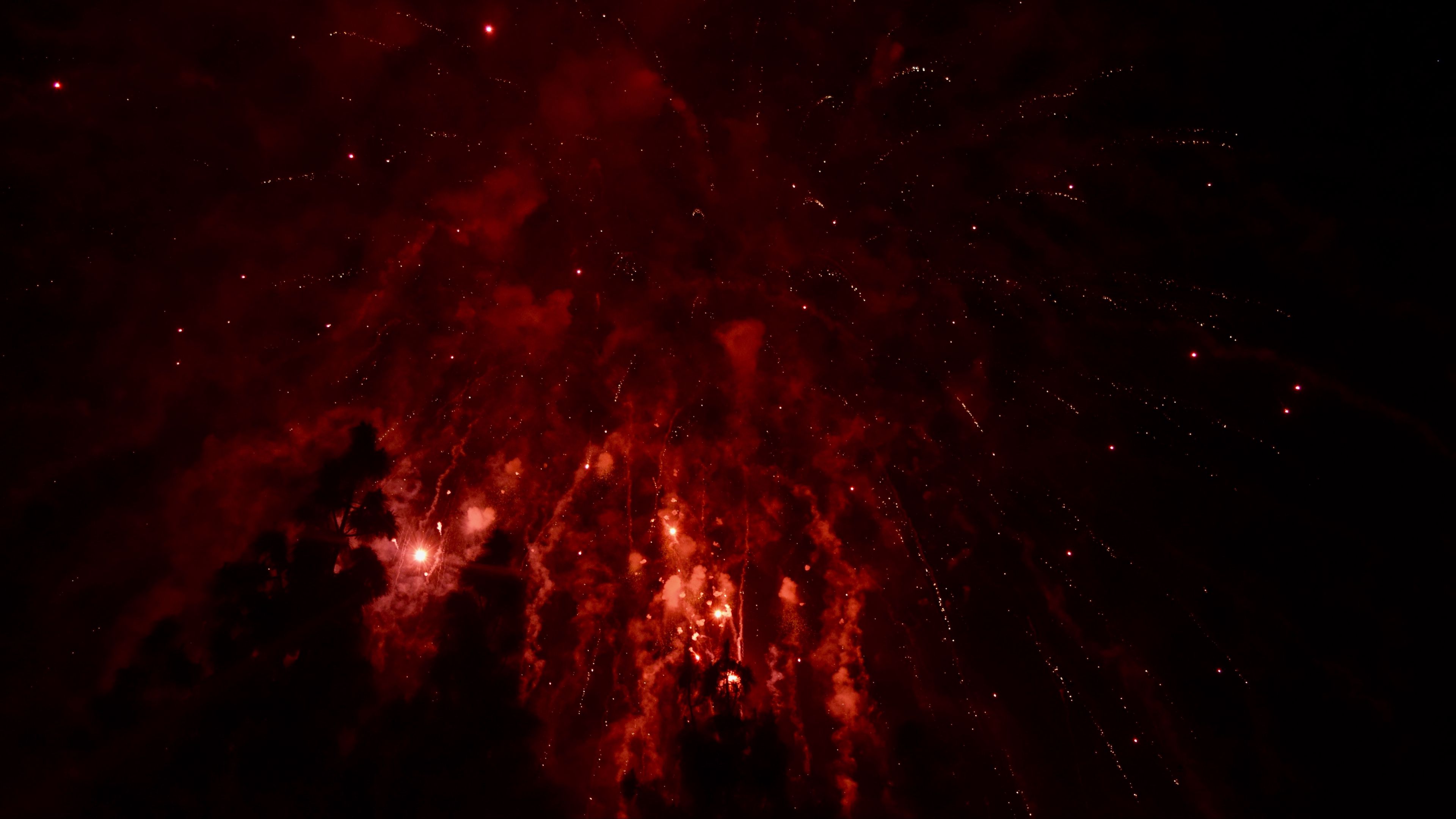 Download wallpaper 3840x2160 fireworks, night, sky, sparks 4k uhd 16:9