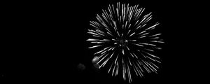 Preview wallpaper fireworks, salute, night, black, bw