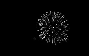 Preview wallpaper fireworks, salute, night, black, bw