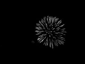 Preview wallpaper fireworks, salute, night, black, bw