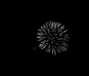 Preview wallpaper fireworks, salute, night, black, bw