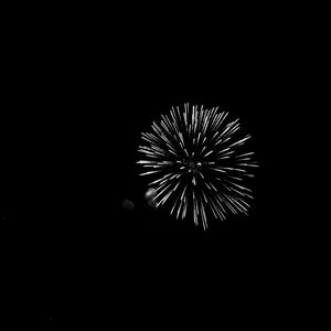 Preview wallpaper fireworks, salute, night, black, bw