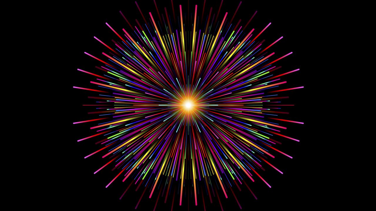 Wallpaper fireworks, salute, rays, glow, colorful