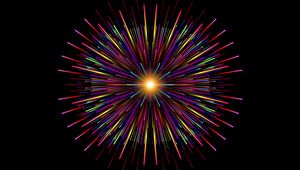 Preview wallpaper fireworks, salute, rays, glow, colorful
