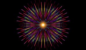 Preview wallpaper fireworks, salute, rays, glow, colorful