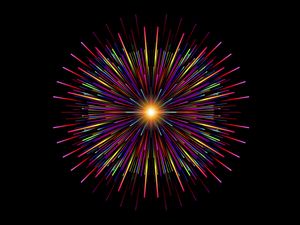 Preview wallpaper fireworks, salute, rays, glow, colorful