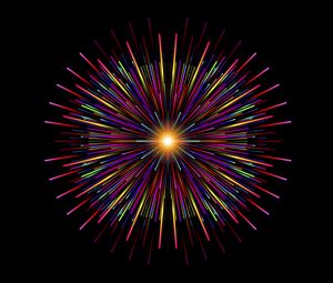 Preview wallpaper fireworks, salute, rays, glow, colorful