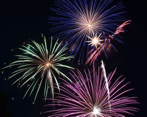 Preview wallpaper fireworks, salute, sky, sparks, colorful