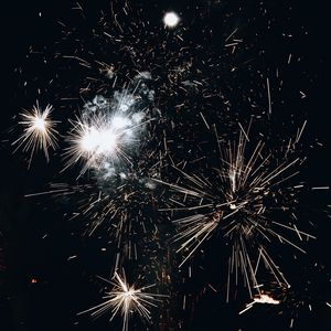 Preview wallpaper fireworks, salute, sparks, smoke, sky