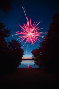 Preview wallpaper fireworks, salute, sparks, lake, night