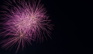 Preview wallpaper fireworks, salute, sparks, purple