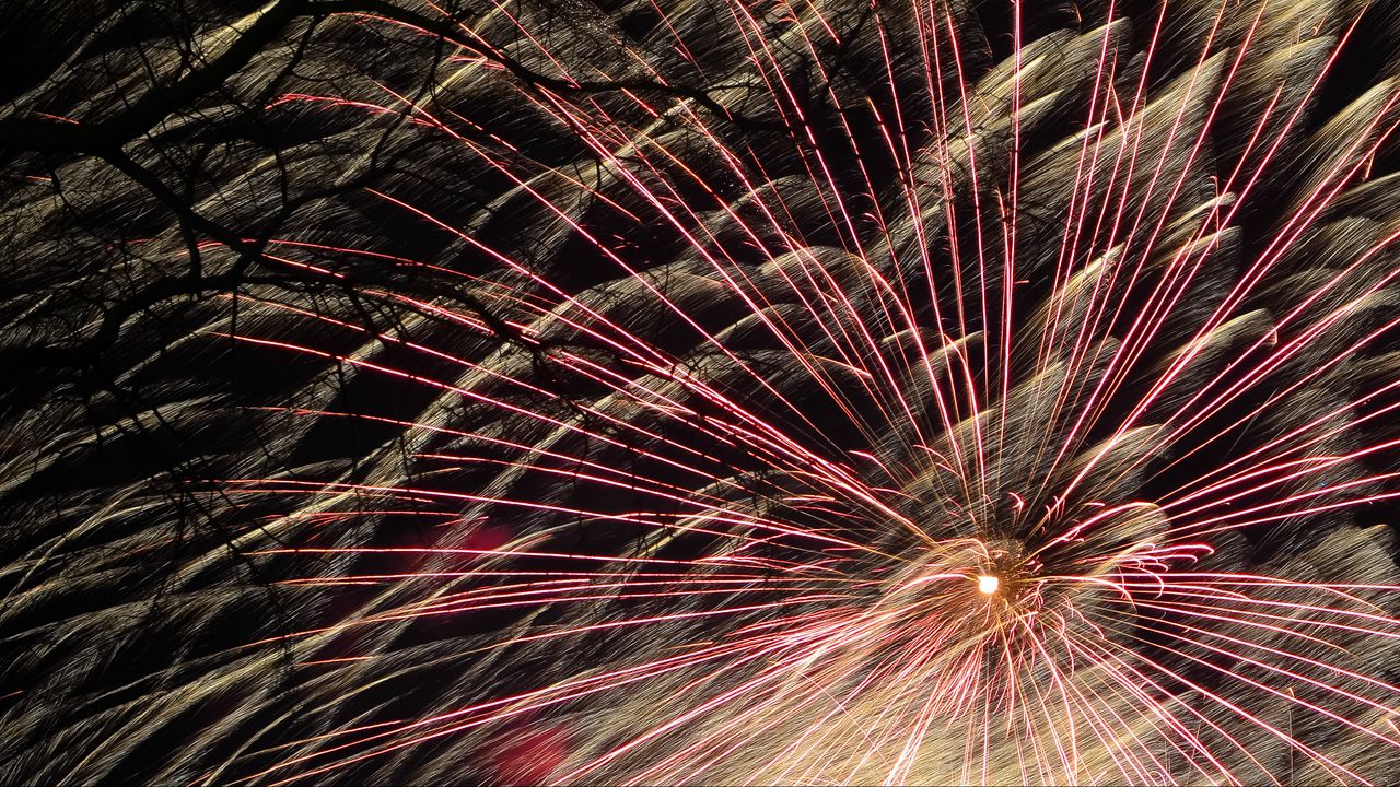 Wallpaper fireworks, salute, sparks, bright, night, holiday