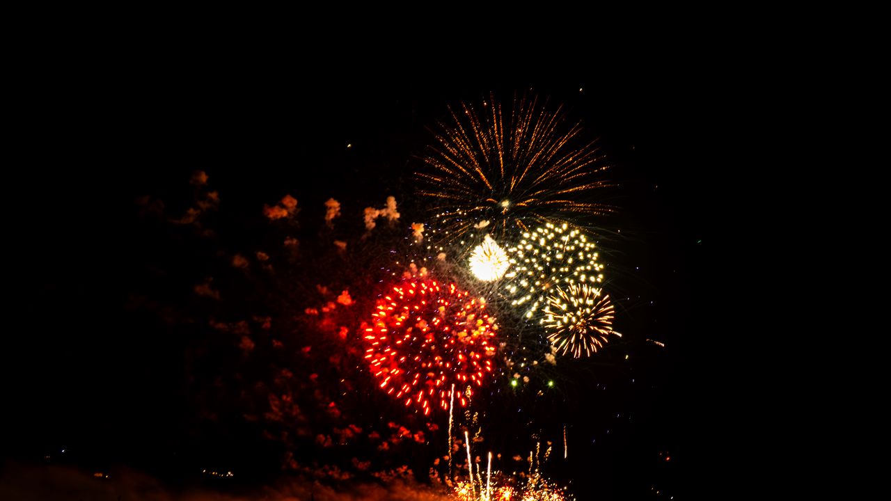 Wallpaper fireworks, salutes, lights, glow, holiday, night, dark