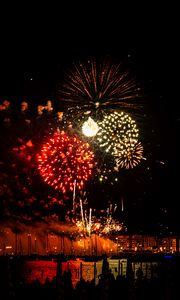 Preview wallpaper fireworks, salutes, lights, glow, holiday, night, dark
